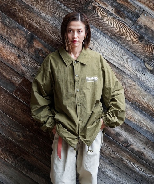 セール】NYLON COACH JACKET/THRASHER スラッシャーナイロン