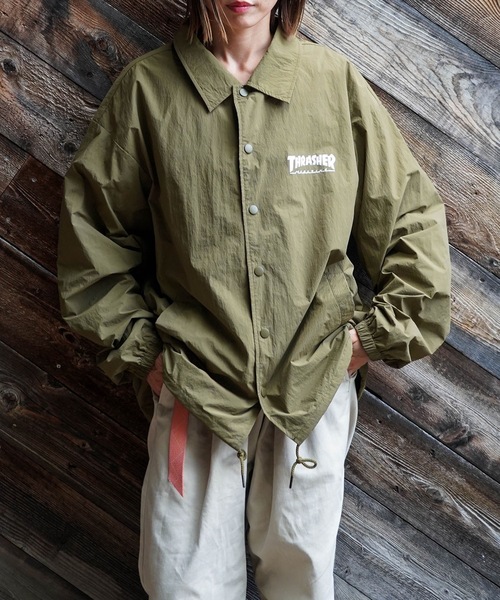 セール】NYLON COACH JACKET/THRASHER スラッシャーナイロン コーチ