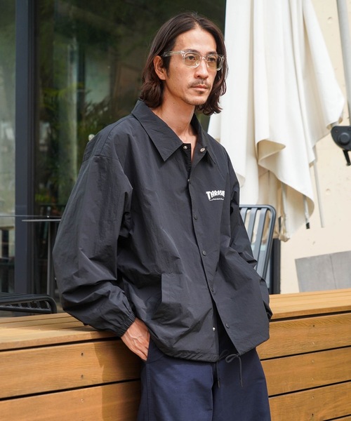 THRASHER スラッシャー　スノーボードジャケット　コーチジャケット　L THRASHER ナイロンジャケット 「THRASHER/スラッシャー