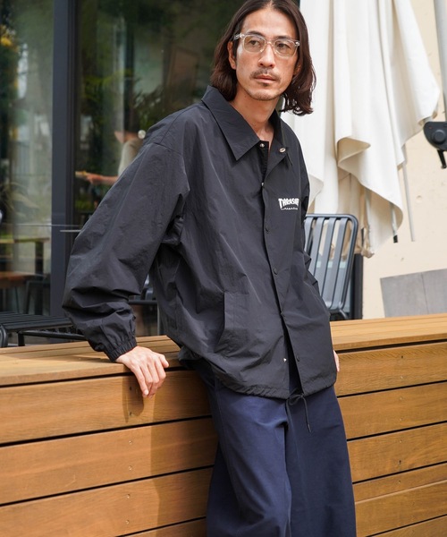 NYLON COACH JACKET/THRASHER スラッシャーナイロン コーチジャケット