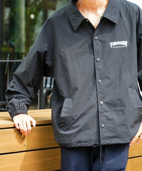 NYLON COACH JACKET/THRASHER スラッシャーナイロン コーチジャケット
