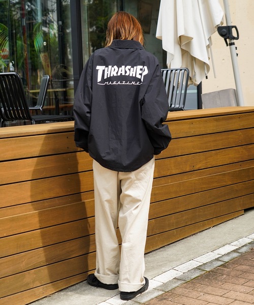 NYLON COACH JACKET/THRASHER スラッシャーナイロン コーチジャケット