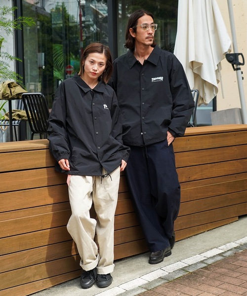 セール】NYLON COACH JACKET/THRASHER スラッシャーナイロン コーチ