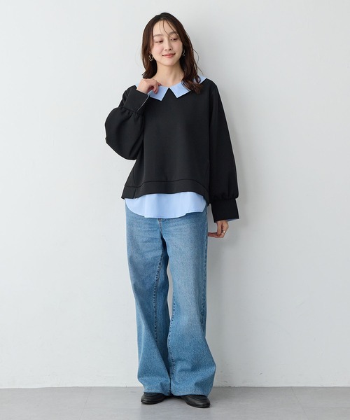 anyfee(エニフィー)の「【anyfee/大きいサイズ】シャツレイヤード風スウェットトップス(シャツ/ブラウス・レディース・杢グレー/ブラック・LL/3L/4L/5L)」の16枚目の写真