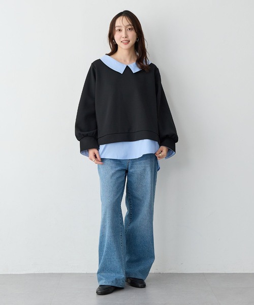 anyfee(エニフィー)の「【anyfee/大きいサイズ】シャツレイヤード風スウェットトップス(シャツ/ブラウス・レディース・杢グレー/ブラック・LL/3L/4L/5L)」の17枚目の写真