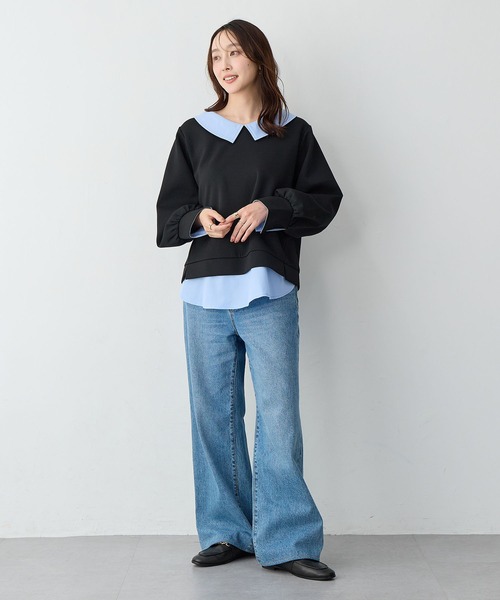 anyfee(エニフィー)の「【anyfee/大きいサイズ】シャツレイヤード風スウェットトップス(シャツ/ブラウス・レディース・杢グレー/ブラック・LL/3L/4L/5L)」の20枚目の写真
