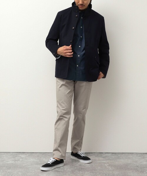 NOLLEY'S LIGHT（ノーリーズライト）の「《ビジカジ対応》スタンドブルゾン（ブルゾン・メンズ・ベージュ/ネイビー/オリーブ・S/M/L/XL）」の4枚目の写真