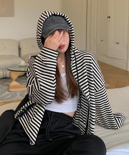 ■美品■セットアップ■SOPHNET. ボーダー フルジップ パーカー ショーツ □美品□セットアップ□SOPHNET. ボーダー フルジップ パーカー