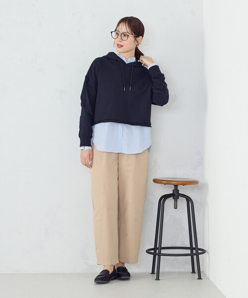 COMME CA ISM（コムサイズム）の「ショート丈　パーカー（パーカー・レディース・ネイビー/グレー・SMALL/MEDIUM/LARGE/X-LARGE）」の9枚目の写真