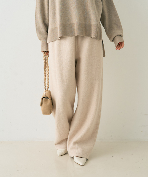 Rouge vif(ルージュヴィフ)の「ウール起毛ジャージーカーブパンツ(その他パンツ・レディース・ブラウン/アイボリー・36/38)」の5枚目の写真