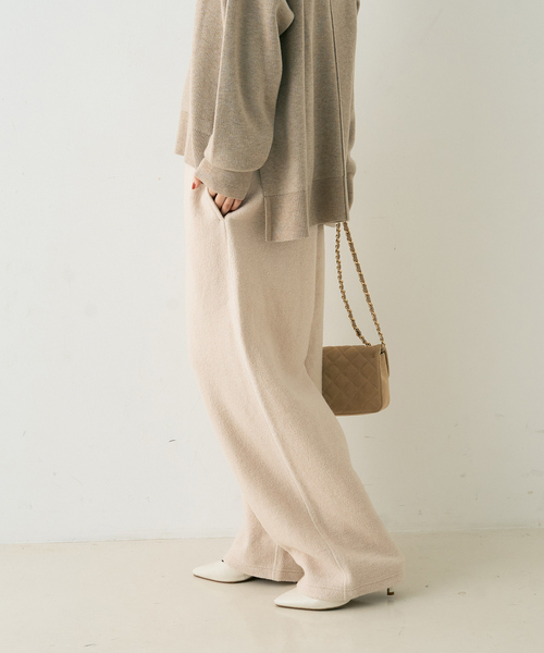 Rouge vif(ルージュヴィフ)の「ウール起毛ジャージーカーブパンツ(その他パンツ・レディース・ブラウン/アイボリー・36/38)」の6枚目の写真