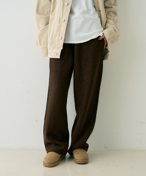 Rouge vif(ルージュヴィフ)の「ウール起毛ジャージーカーブパンツ(その他パンツ・レディース・ブラウン/アイボリー・36/38)」の8枚目の写真