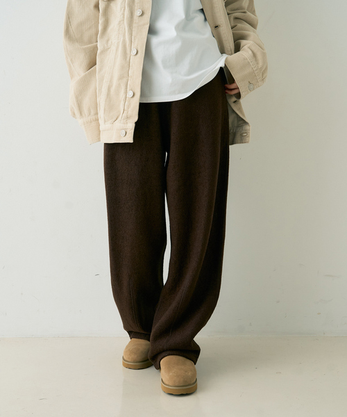 Rouge vif(ルージュヴィフ)の「ウール起毛ジャージーカーブパンツ(その他パンツ・レディース・ブラウン/アイボリー・36/38)」の9枚目の写真