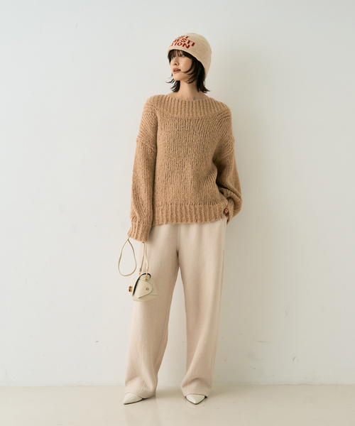 Rouge vif(ルージュヴィフ)の「ウール起毛ジャージーカーブパンツ(その他パンツ・レディース・ブラウン/アイボリー・36/38)」の14枚目の写真