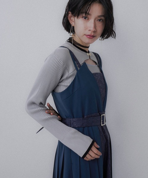 HARE（ハレ）の「ジャガードキリカエジャンスカ(HARE)（ジャンパースカート・レディース・ブルー/ブラック・FREE）」の10枚目の写真