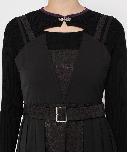 HARE（ハレ）の「ジャガードキリカエジャンスカ(HARE)（ジャンパースカート・レディース・ブルー/ブラック・FREE）」の14枚目の写真