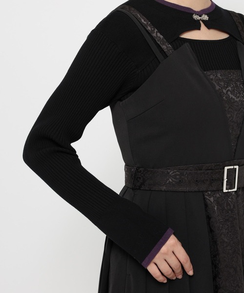 HARE（ハレ）の「ジャガードキリカエジャンスカ(HARE)（ジャンパースカート・レディース・ブルー/ブラック・FREE）」の8枚目の写真