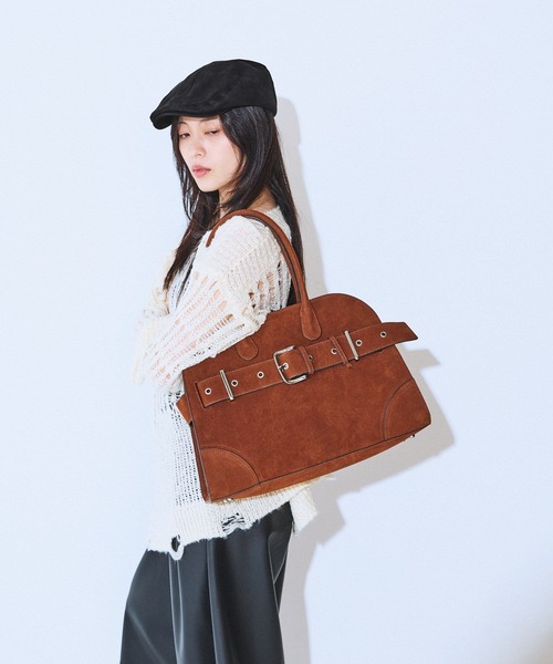 JEANASIS（ジーナシス）の「メタルミューズトートBAG/601799（ショルダーバッグ・レディース・ブラック/ブラウン・FREE）」の2枚目の写真