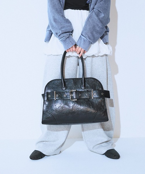 JEANASIS（ジーナシス）の「メタルミューズトートBAG/601799（ショルダーバッグ・レディース・ブラック/ブラウン・FREE）」の12枚目の写真