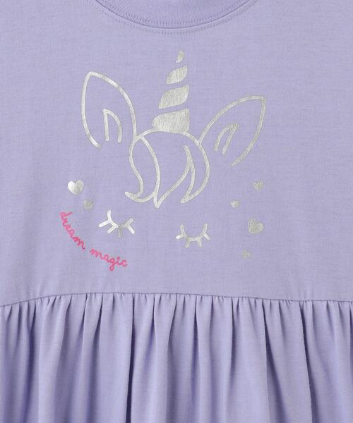 SHOO・LA・RUE(シューラルー)の「【100-150cm】アニマルプリントワンピース(ワンピース・キッズ・パープル/ブラック・10/11/12/13/14/15 )」の3枚目の写真
