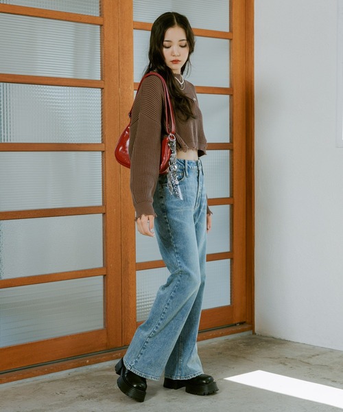 repipi armario（レピピ アルマリオ）の「【裏起毛】デニムフレアパンツ（デニムパンツ・キッズ・ブラック系その他/ブルー系/ブラック・LARGE/MEDIUM/SMALL）」の4枚目の写真