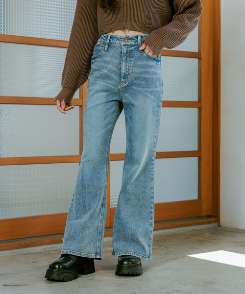 repipi armario（レピピ アルマリオ）の「【裏起毛】デニムフレアパンツ（デニムパンツ・キッズ・ブラック系その他/ブルー系/ブラック・LARGE/MEDIUM/SMALL）」の5枚目の写真