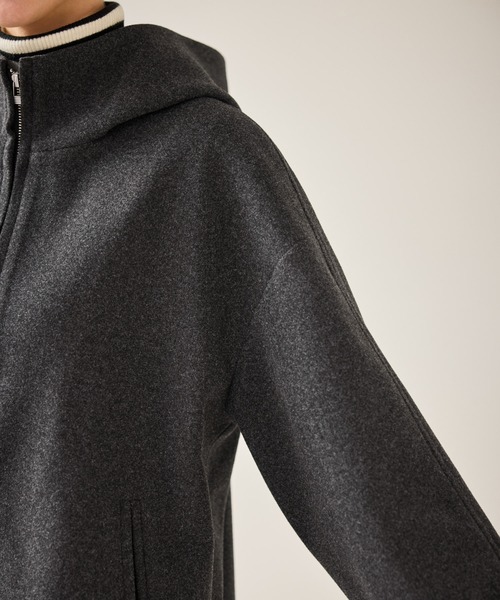 ROPE' PICNIC（ロペピクニック）の「【新色追加】ジャージーメルトンシリーズ ジップアップフーデッドコート/無地・チェック/リンクコーデ（その他アウター・レディース・ブラック系その他/ダークブラウン/ベージュ/ブラウン/チャコールグレー/ブラック/ライトグレー・FREE）」の11枚目の写真