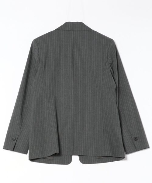 m.f.editorial(エムエフエディトリアル)の「【ストレッチ ウォッシャブル】m.f.エディトリアル レディース ピンスト リラクシング 1ボタン ジャケット グレー (セットアップ可能)(スーツジャケット・レディース・グレー系その他2・S/MEDIUM/LARGE)」の2枚目の写真