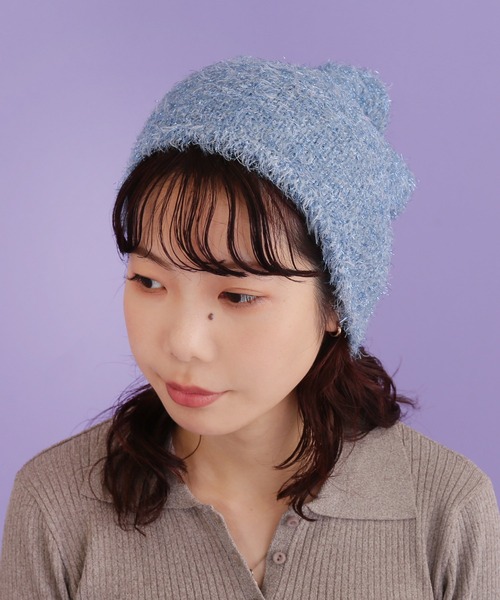 CONTROL FREAK / CTFK（コントロールフリーク）の「CONTROL FREAK(コントロールフリーク)ラメモアフェザーニットワッチ（ニットキャップ/ビーニー・レディース・ブルー/シルバー/ブラック・FREE）」の7枚目の写真