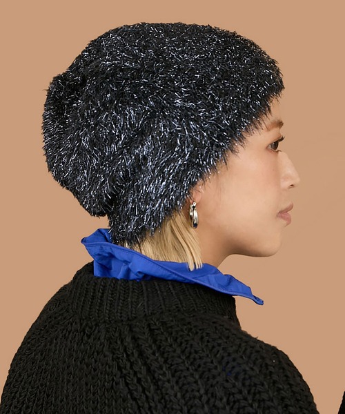 CONTROL FREAK / CTFK（コントロールフリーク）の「CONTROL FREAK(コントロールフリーク)ラメモアフェザーニットワッチ（ニットキャップ/ビーニー・レディース・ブルー/シルバー/ブラック・FREE）」の22枚目の写真