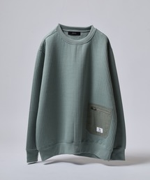 OMNES（オムネス）の「ラインキルトポケット付きプルオーバー長袖トレーナー（Tシャツ/カットソー）」