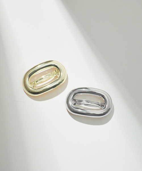 B.C STOCK（ベーセーストック）の「【WEB＋一部店舗限定】オーバルメタルバレッタ（ネックレス・レディース・ゴールド/シルバー・FREE）」の2枚目の写真