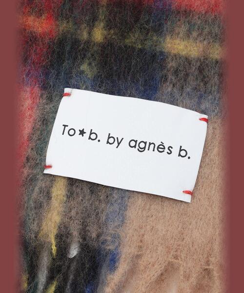 To b. by agnes b.（トゥービーバイアニエスベー）の「タータンチェック マフラー（マフラー・レディース・ベージュ・FREE）」の4枚目の写真
