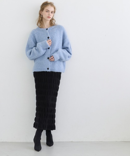 coca(coca)(コカ)の「シャーリングニットスカート(スカート・レディース・ブラック/グレー・M/S/L)」の14枚目の写真