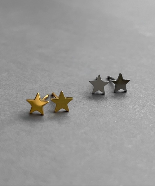 abaskdesign（アバスクデザイン）の「金属アレルギー対応　シンプルスターピアス（ピアス（両耳用）・レディース・ゴールド/シルバー・FREE）」の2枚目の写真