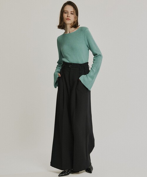 PUBLIC TOKYO(パブリックトウキョウ)の「コットンカシミヤスリットスリーブニット(ニット/セーター・レディース・ダークグレー/ホワイト/ブルー・FREE)」の17枚目の写真