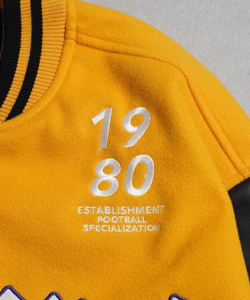 1111clothing(ワンフォークロージング)の「アップリケ コラージュ スタジャン / Applique Collage Stadium Jacket(スタジャン・メンズ・イエロー/ネイビー/ブラック・M/L)」の14枚目の写真