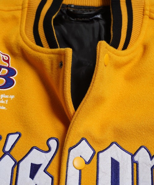 1111clothing(ワンフォークロージング)の「アップリケ コラージュ スタジャン / Applique Collage Stadium Jacket(スタジャン・メンズ・イエロー/ネイビー/ブラック・M/L)」の17枚目の写真