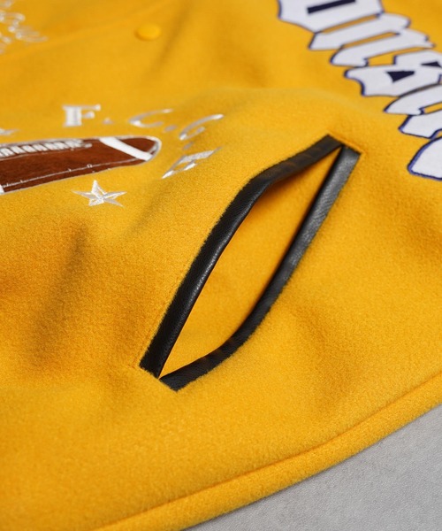 1111clothing(ワンフォークロージング)の「アップリケ コラージュ スタジャン / Applique Collage Stadium Jacket(スタジャン・メンズ・イエロー/ネイビー/ブラック・M/L)」の18枚目の写真