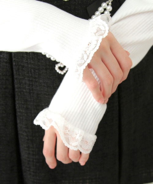 DearMyLove（ディアマイラブ）の「ストーンハートくり抜きリブカットトップス（Tシャツ/カットソー・レディース・ブラック/ホワイト・3L/LL/LARGE/MEDIUM）」の13枚目の写真