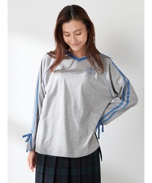 Tシャツ/カットソー（グレー/灰色系・Vネック）ファッション通販