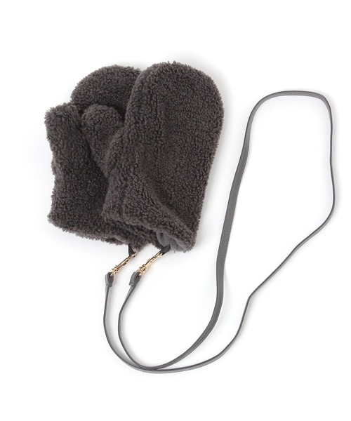 FOUND GOOD（ファウンドグッド）の「コードツキボアミトン（手袋・レディース・ベージュ/グレー系8/アイボリー/ブラック・FREE）」の2枚目の写真