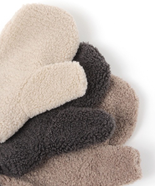 FOUND GOOD（ファウンドグッド）の「コードツキボアミトン（手袋・レディース・ベージュ/グレー系8/アイボリー/ブラック・FREE）」の19枚目の写真