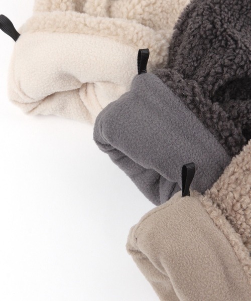 FOUND GOOD（ファウンドグッド）の「コードツキボアミトン（手袋・レディース・ベージュ/グレー系8/アイボリー/ブラック・FREE）」の20枚目の写真