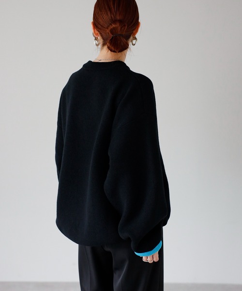 セール】バイカラーニットプルオーバー（ニット/セーター）｜meilmada