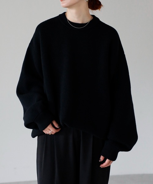 バイカラーニットプルオーバー（ニット/セーター）｜meilmada