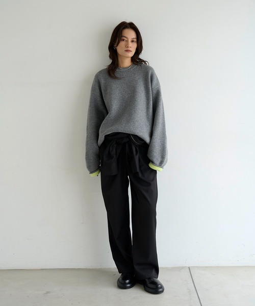 meilmada（メイルマダ）の「バイカラーニットプルオーバー（ニット/セーター・レディース・ブラウン/ブラック/グレー・FREE）」の4枚目の写真