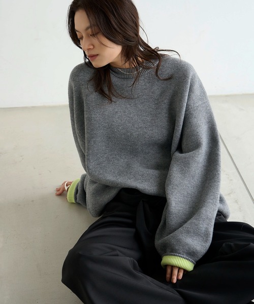 meilmada（メイルマダ）の「バイカラーニットプルオーバー（ニット