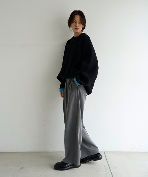 meilmada（メイルマダ）の「バイカラーニットプルオーバー（ニット/セーター・レディース・ブラウン/ブラック/グレー・FREE）」の11枚目の写真