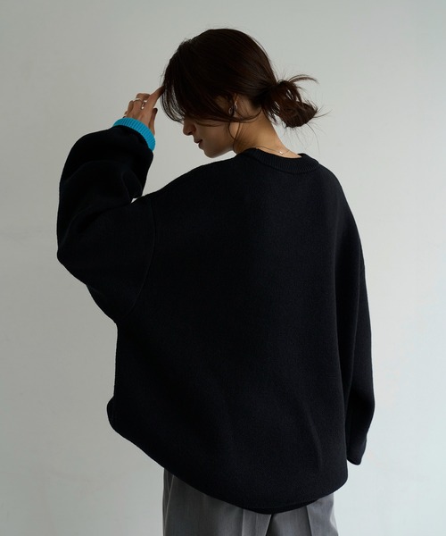 セール】バイカラーニットプルオーバー（ニット/セーター）｜meilmada